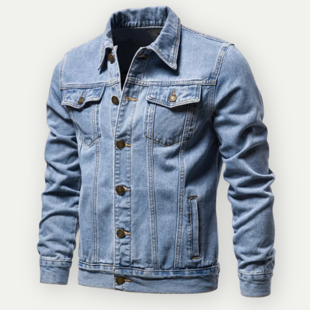 Men's Stylish Denim Trucker Jacket with Comfortable Fit-Metro Lane Plaza