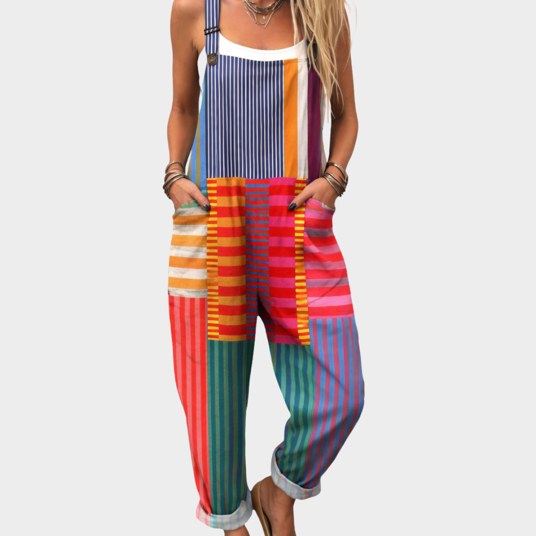Combinaison-pantalon confortable multicolore pour femme