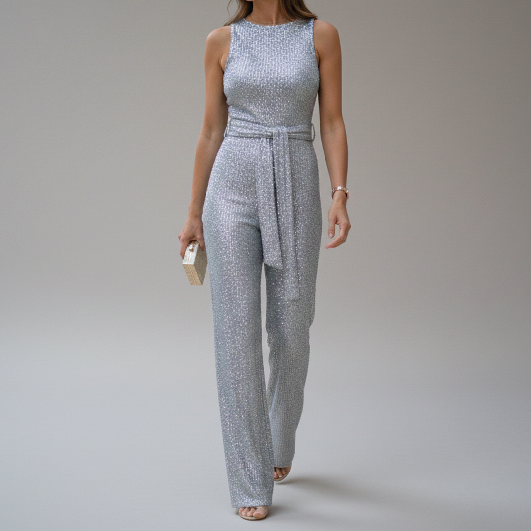 Amelie | Women's Sparkling Sequin Jumpsuit-Metro Lane Plaza