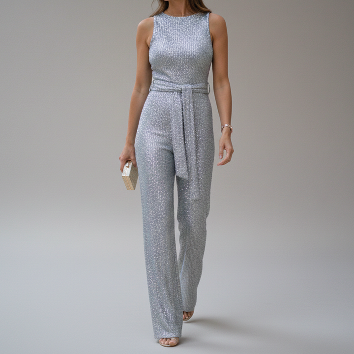 Amelie | Women's Sparkling Sequin Jumpsuit-Metro Lane Plaza