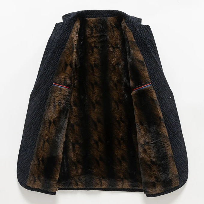 Men's Classic Midnight Wool Overcoat