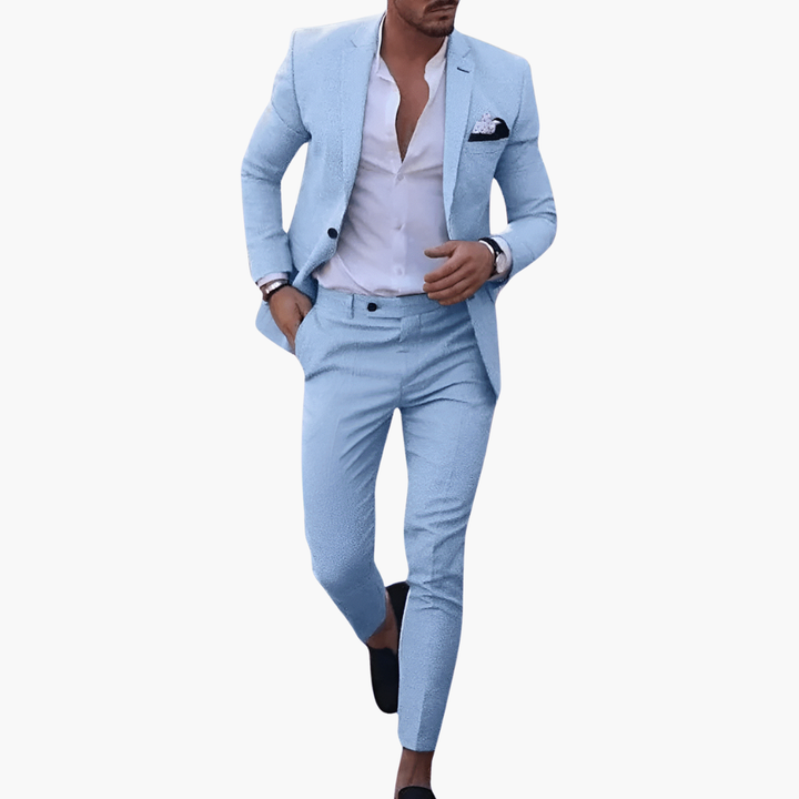 Men's Suit Set with Jacket and Tailored Slim Trousers
