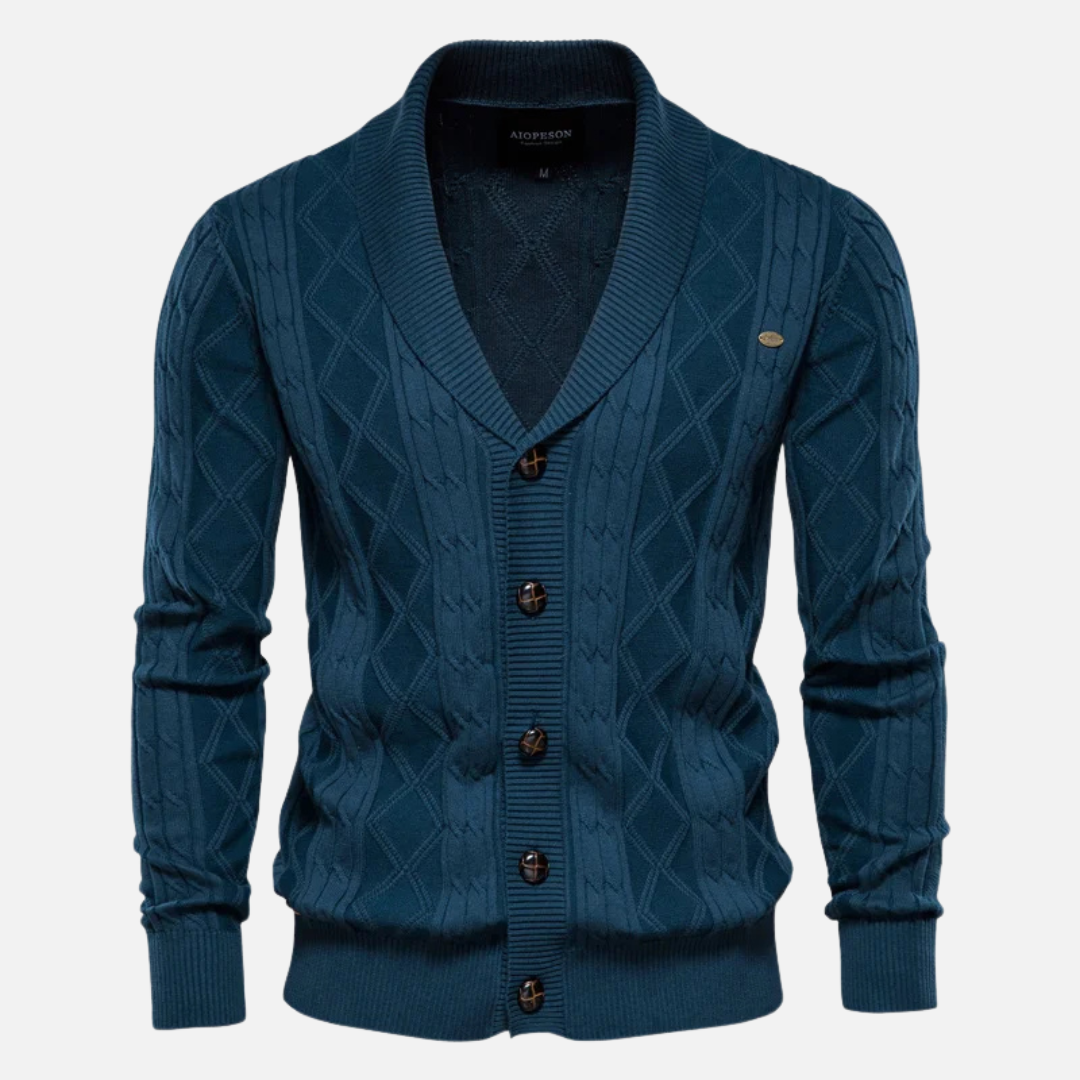 Cardigan en maille à losanges pour homme