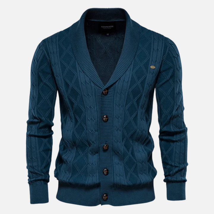 Cardigan en maille à losanges pour homme