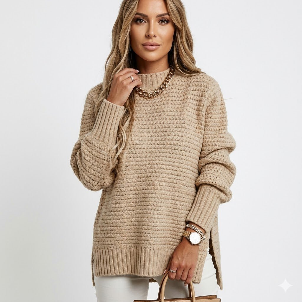suéter extragrande de punto grueso para mujer