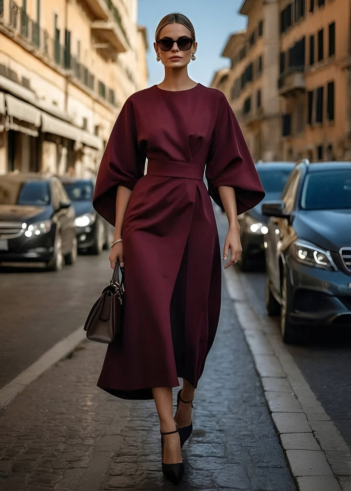 Aurora | Women's Flowy Belted Maxi Dress-Metro Lane Plaza