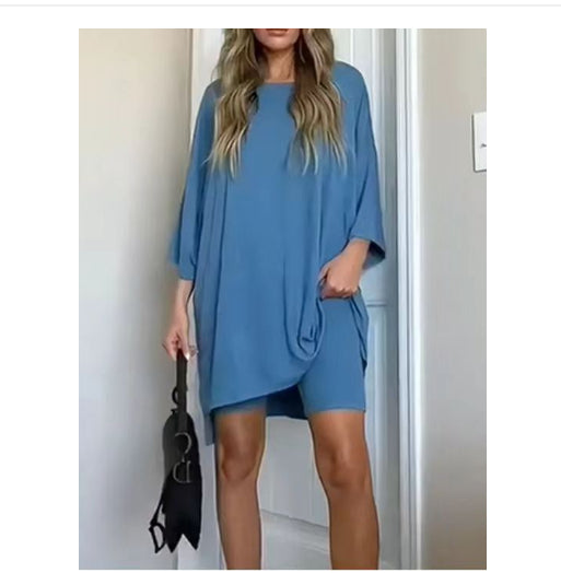 Summer Shorts Suit | Women's Loose T-Shirt & Slim Fit Pants-Metro Lane Plaza