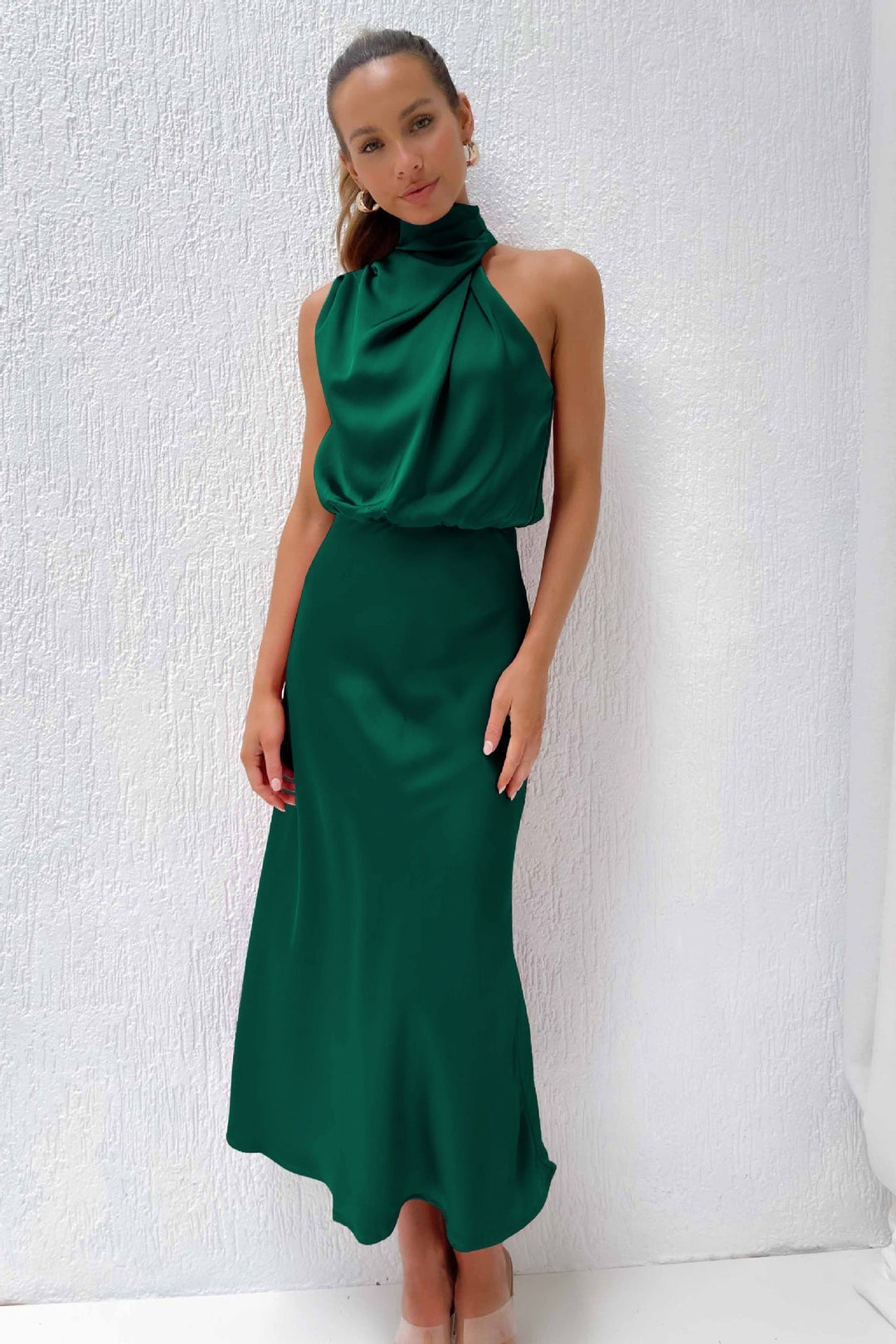 Diane | Women's Satin Maxi Dress-Metro Lane Plaza