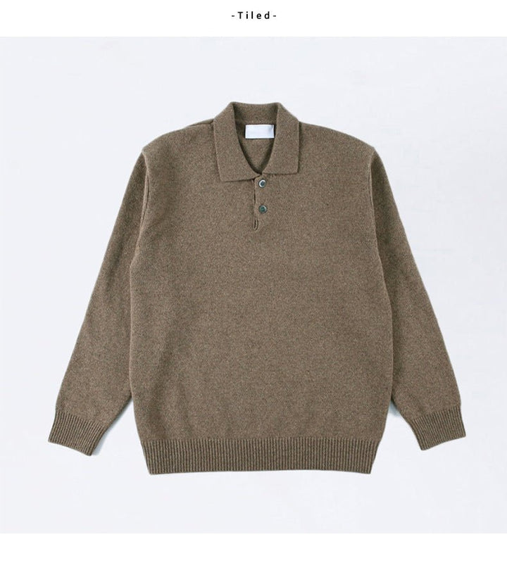 Herren-Strickpullover im Polo-Stil