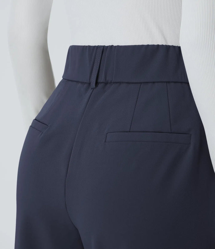 Hella | Women's High-Waisted Soft Stretch Trousers-Metro Lane Plaza