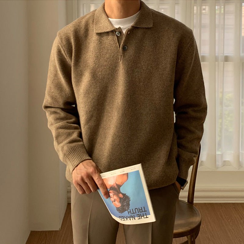 Herren-Strickpullover im Polo-Stil
