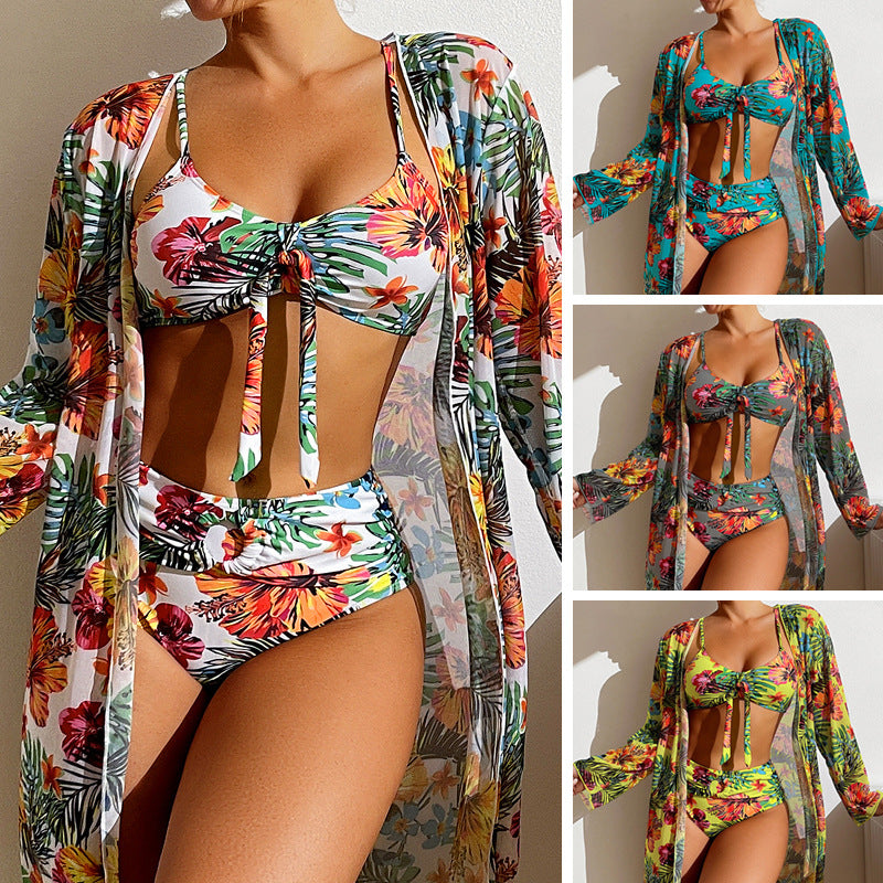 Swimwear | Women's Long Sleeve Blouse Three Piece Set-Metro Lane Plaza