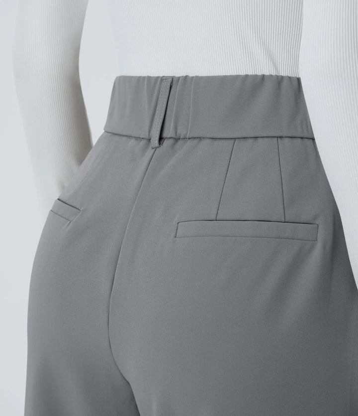 Hella | Women's High-Waisted Soft Stretch Trousers-Metro Lane Plaza