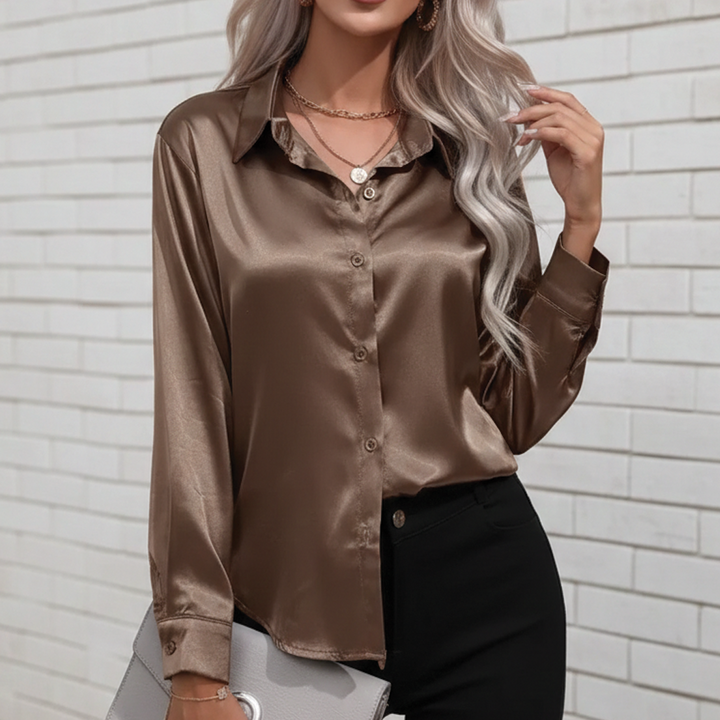 Camila | Women's Flowy Satin Top-Metro Lane Plaza