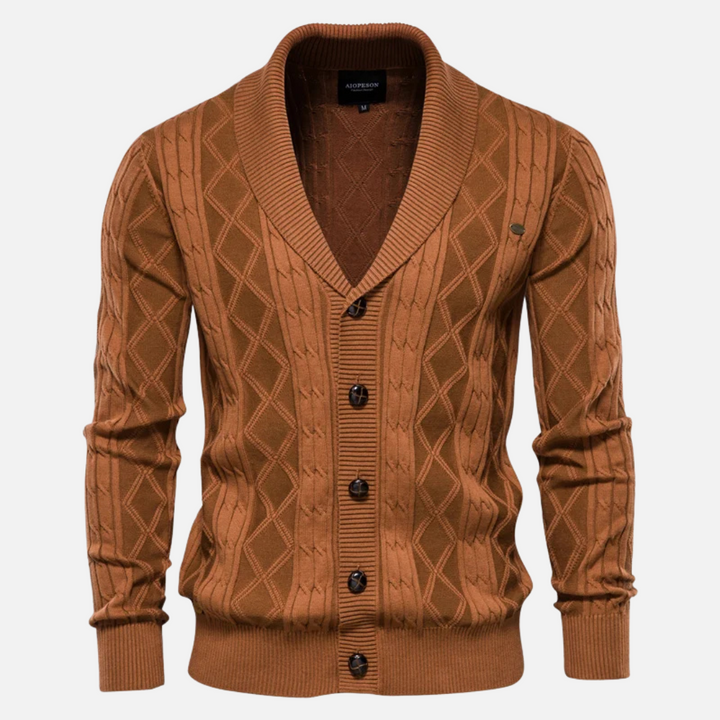 Cardigan en maille à losanges pour homme