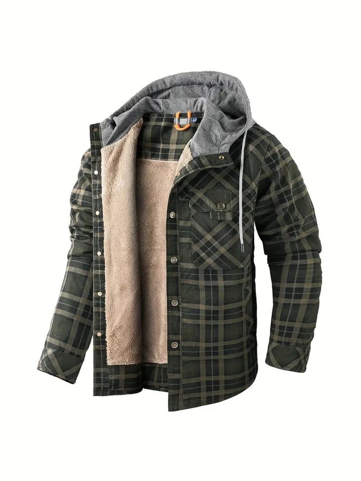 Karierte Jacke mit Kapuze für Herren
