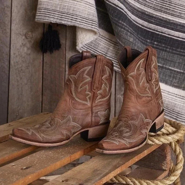 Women's Embroidered Ankle Cowboy Booties