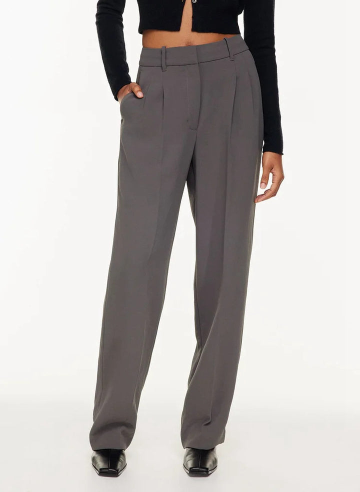 Casual Wide Leg Trousers with Pockets for Women - High Waist Style-Metro Lane Plaza