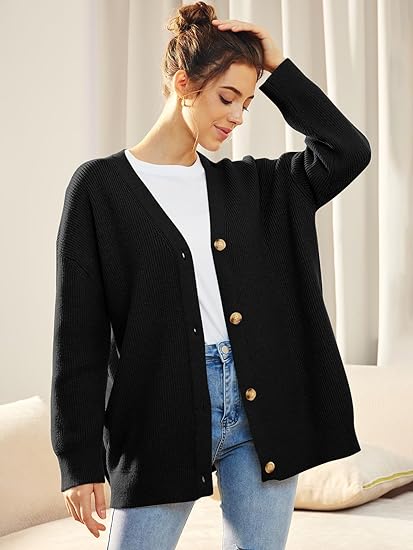 Gestrickte Strickjacke mit Knöpfen für Damen