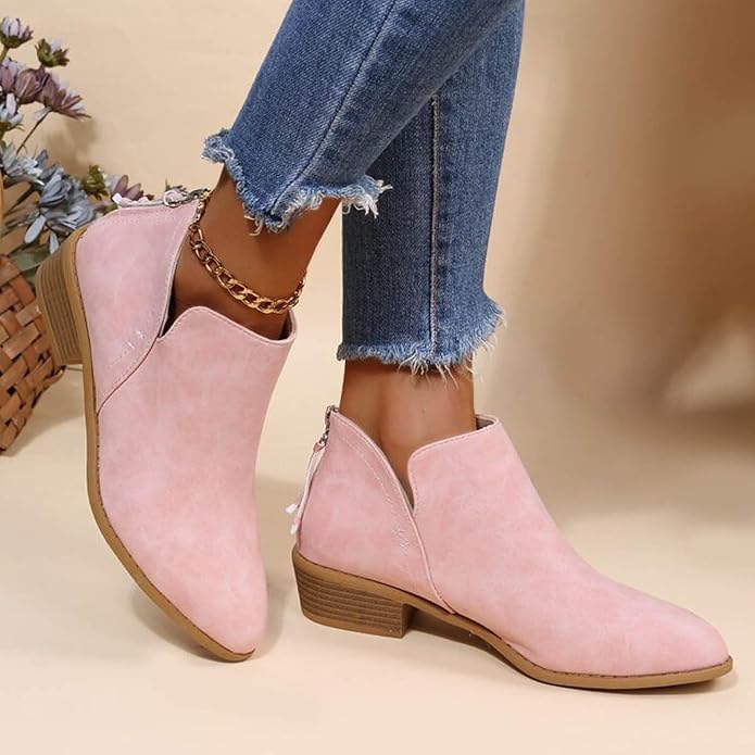 Botins de cunha para mulher com biqueira pontiaguda