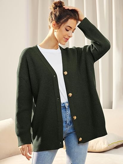 Gestrickte Strickjacke mit Knöpfen für Damen