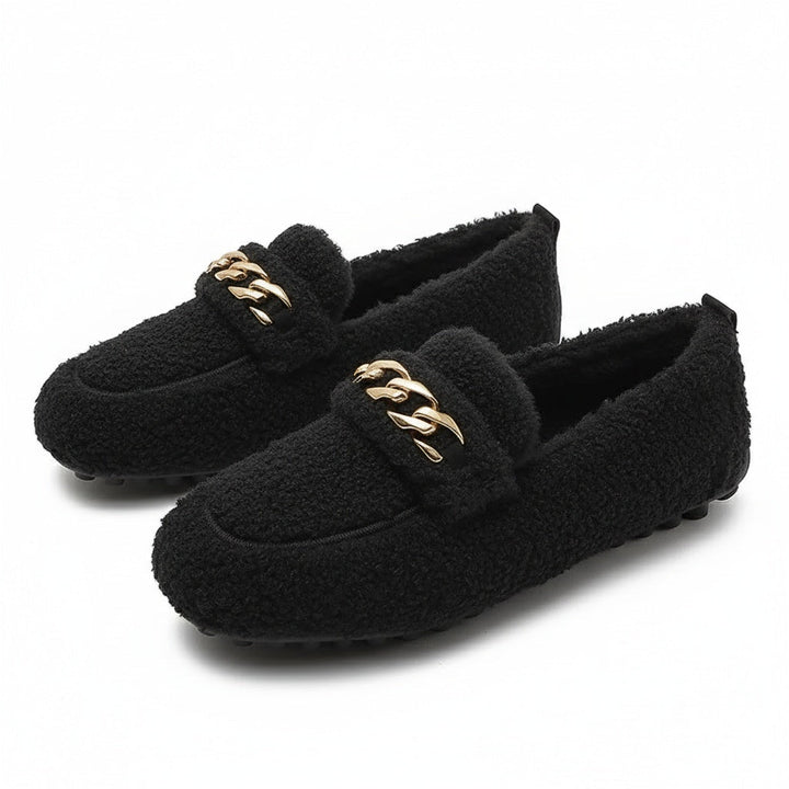 Emily | Women's Comfortable Black Suede Slippers for Home & Travel-Metro Lane Plaza