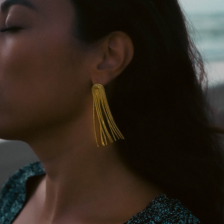 Elegant Gold Tassel Earrings for Women | GlamourGold-Metro Lane Plaza
