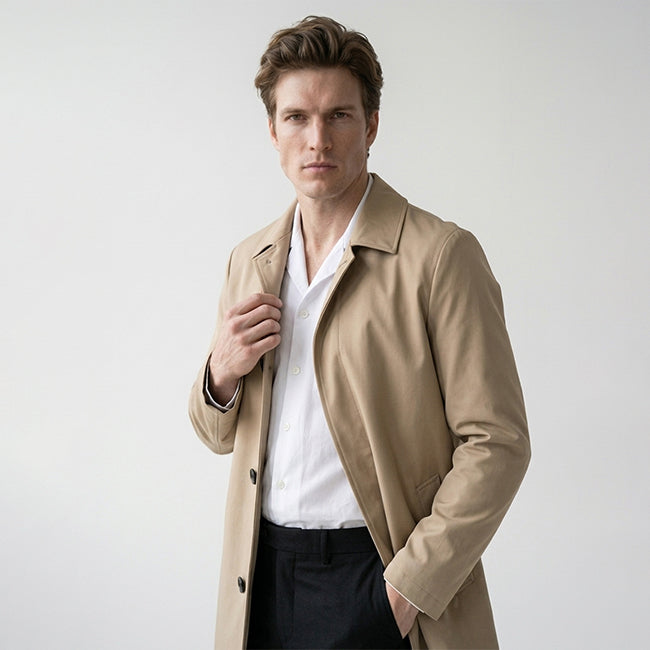 Men's Stylish Mid-Length Trench Coat