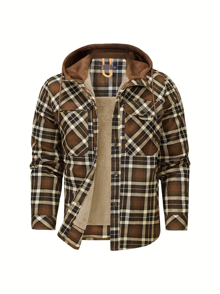 Karierte Jacke mit Kapuze für Herren