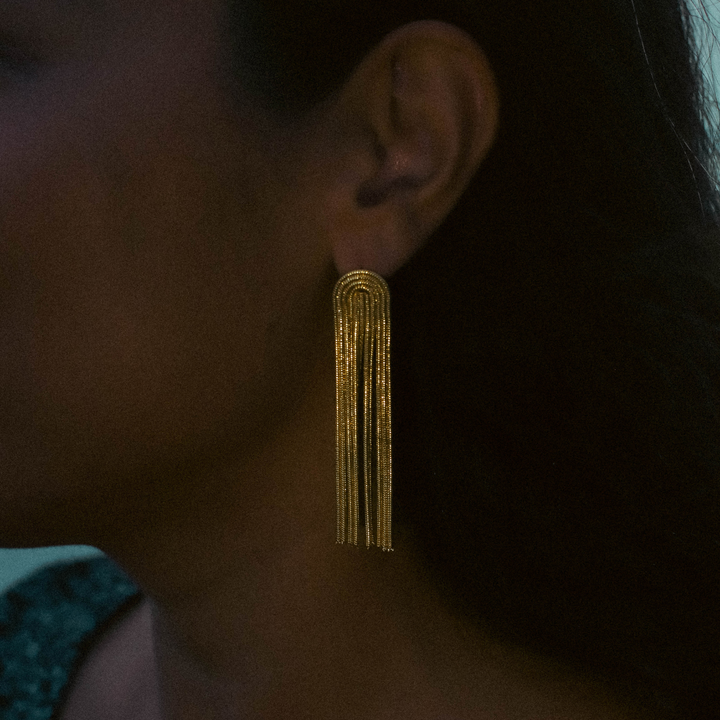 Elegant Gold Tassel Earrings for Women | GlamourGold-Metro Lane Plaza