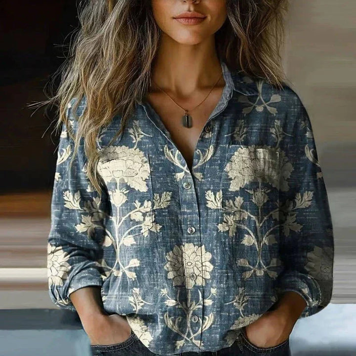 Melissa | Women's Classic Button-Down Shirt-Metro Lane Plaza