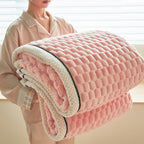 Reversible Thick Coral Fleece Blanket - Soft and Cozy-Metro Lane Plaza