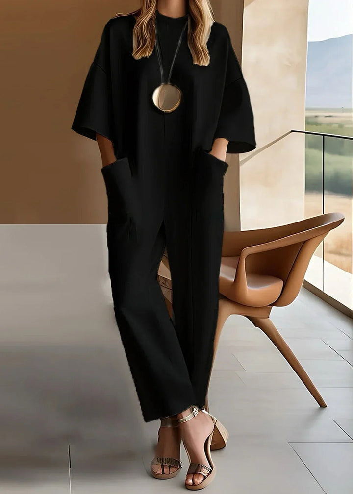 Women's Elegant Wide Sleeve Pocket Jumpsuit