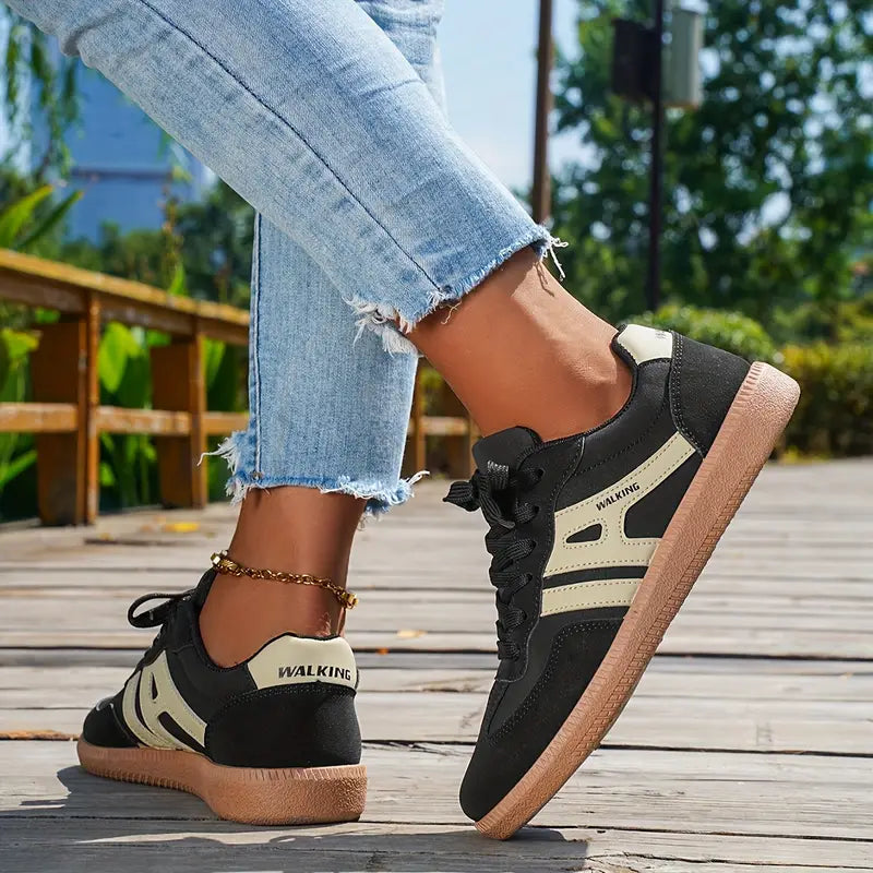 Casual Sneakers | Women's Comfortable Lace-Up Shoes with Flexible Sole-Metro Lane Plaza