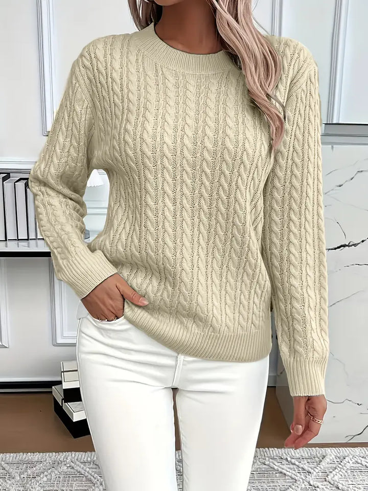Pullover da donna dalla vestibilità comoda, in maglia a trecce