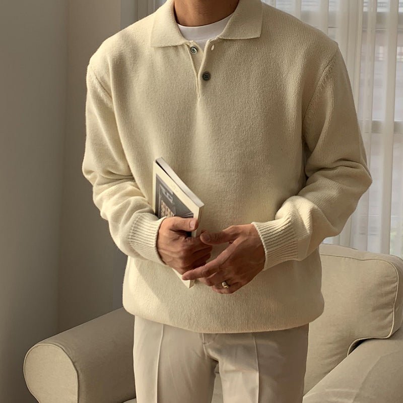 Herren-Strickpullover im Polo-Stil