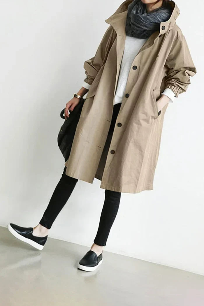 Sophia | Women's Oversized Water-Repellent Windbreaker Jacket-Metro Lane Plaza