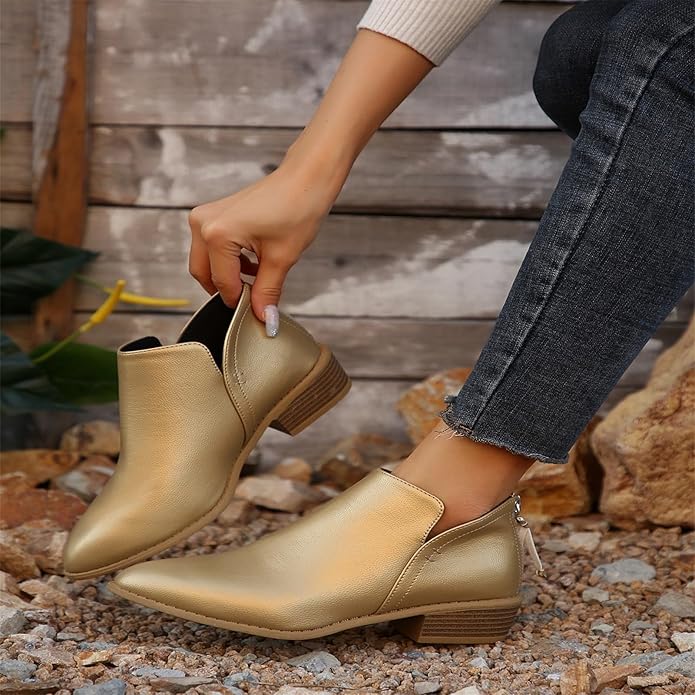 Botins de cunha para mulher com biqueira pontiaguda