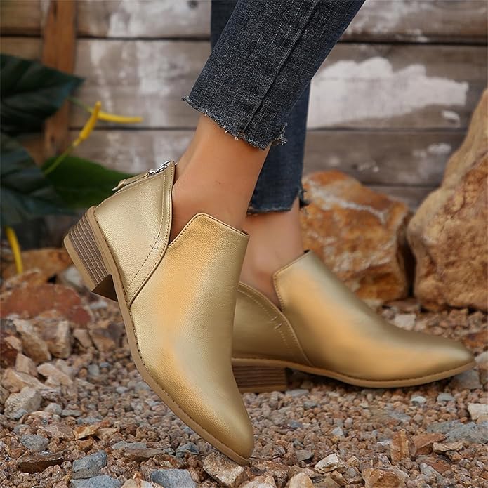 Botins de cunha para mulher com biqueira pontiaguda