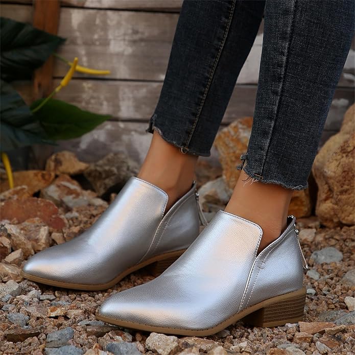 Botins de cunha para mulher com biqueira pontiaguda