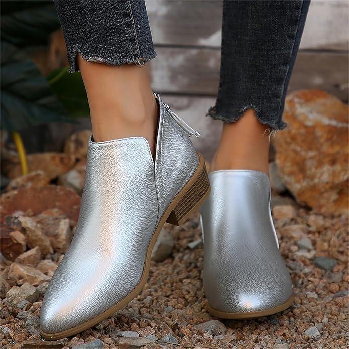 Botins de cunha para mulher com biqueira pontiaguda