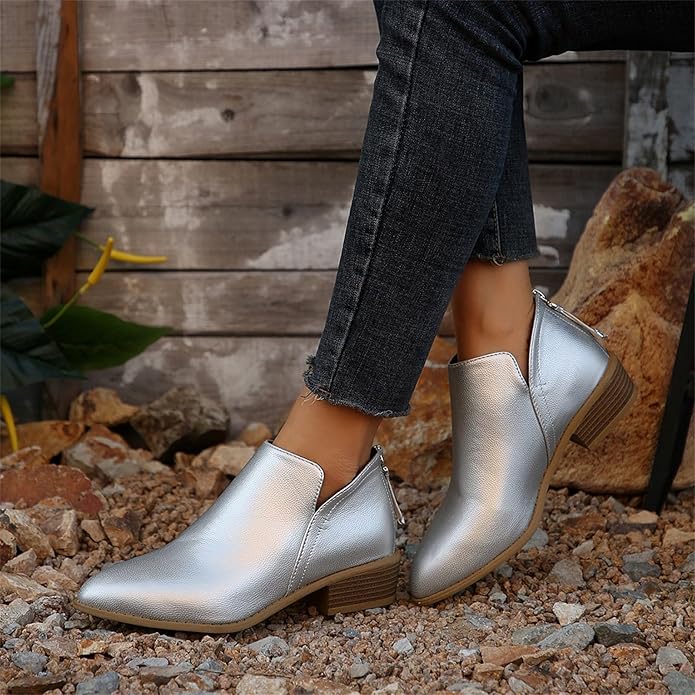 Botins de cunha para mulher com biqueira pontiaguda