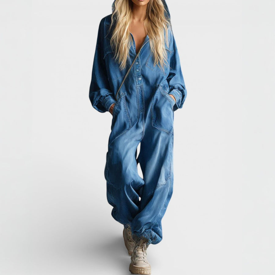 Women's Long-Sleeve Hoodie Jumpsuit