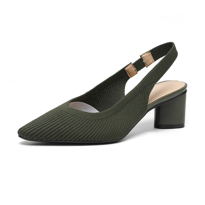 Slingback Heels | Women's Elegant Pumps with Pointed Toe & Low Heel-Metro Lane Plaza