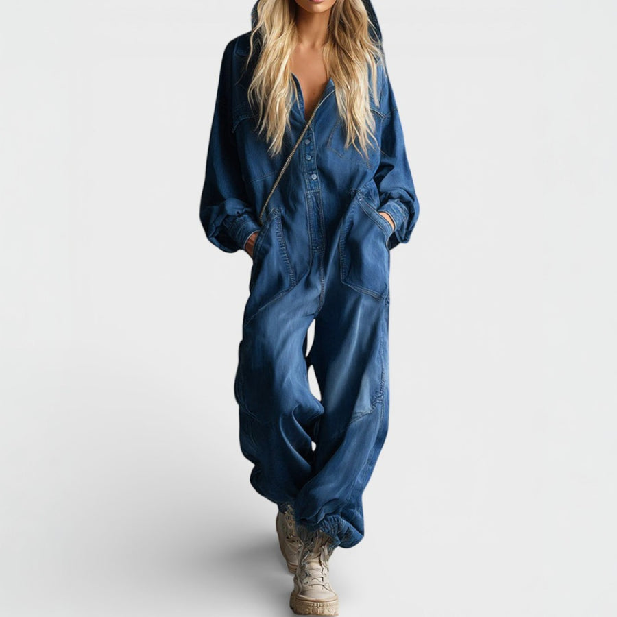 Women's Long-Sleeve Hoodie Jumpsuit