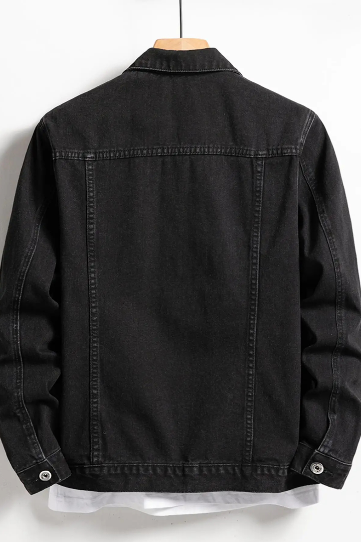 Men's Classic Fit Button-Up Denim Jacket-Metro Lane Plaza