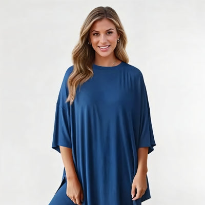 Summer Shorts Suit | Women's Loose T-Shirt & Slim Fit Pants-Metro Lane Plaza