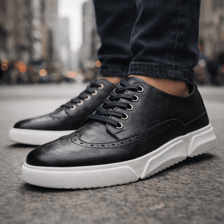 Brogue-sneakers i læder til mænd