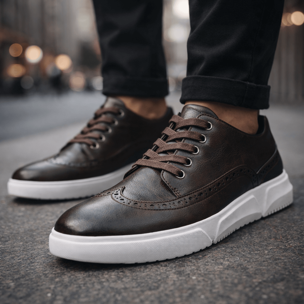 Brogue-sneakers i læder til mænd
