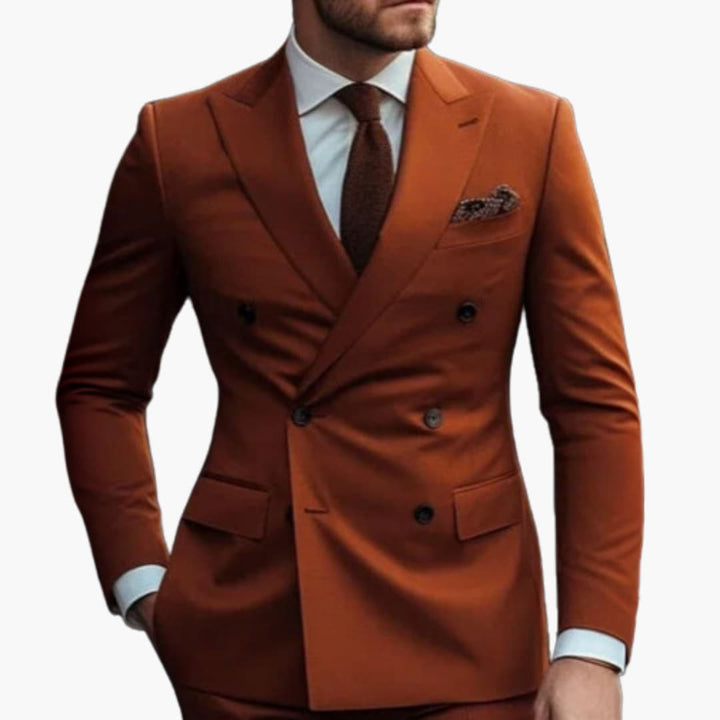 Men's Premium Double-Breasted Six-Button Two-Piece Suit-Metro Lane Plaza